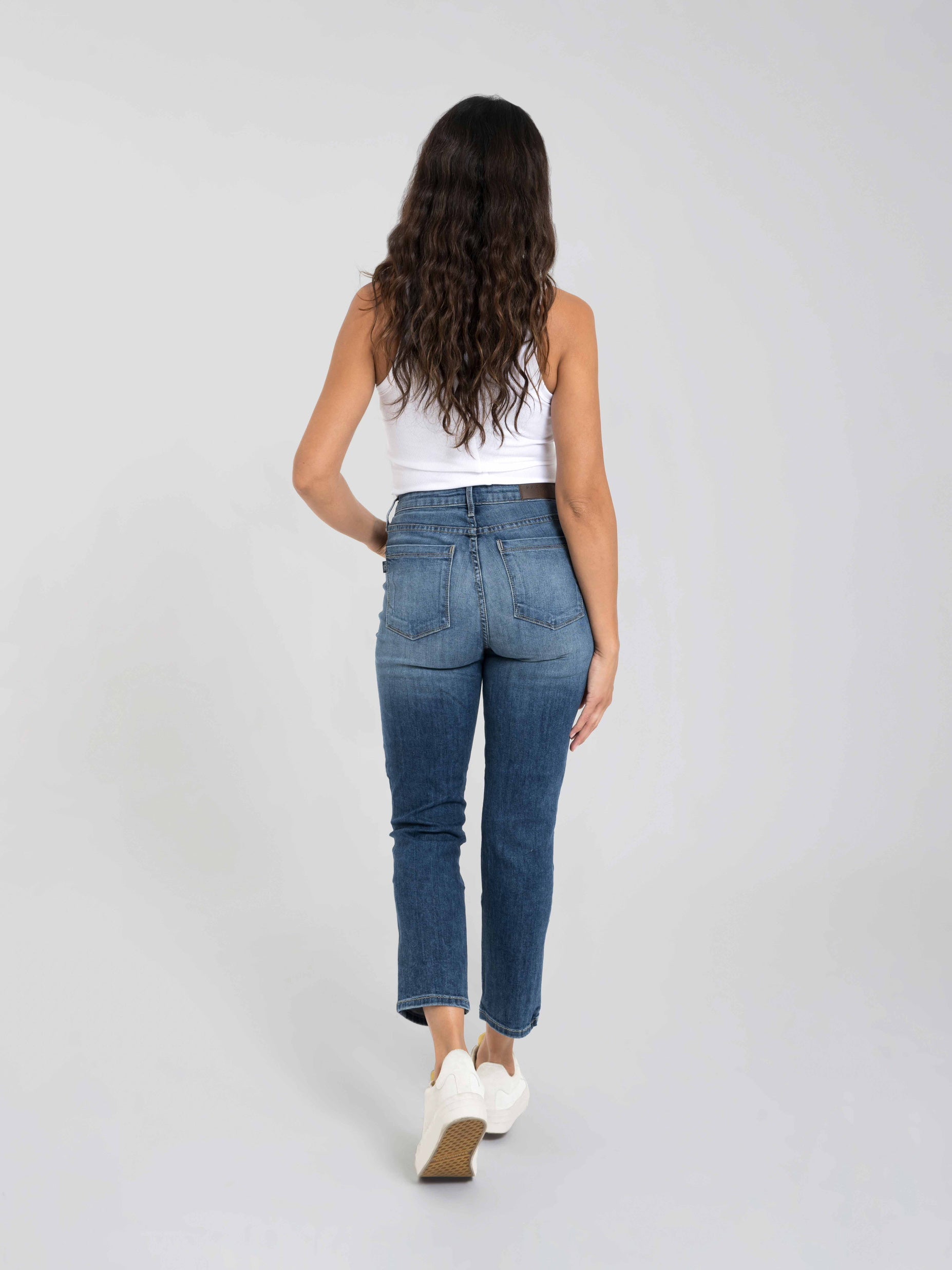 Parker Smith Bombshell Crop Straight in Dark Sea - Back View