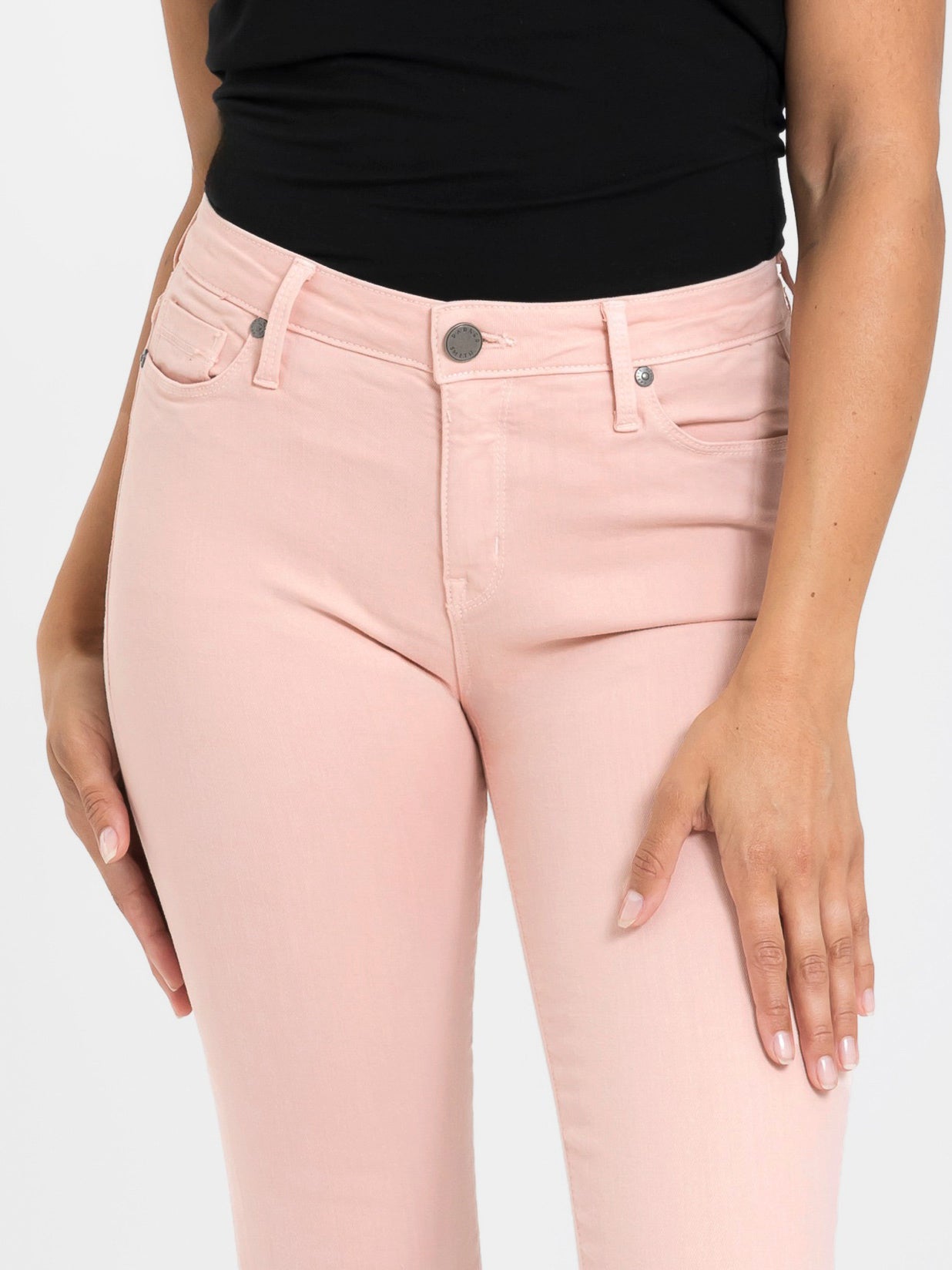 Parker Smith Bowery Crop Skinny in Peony - Front Detail