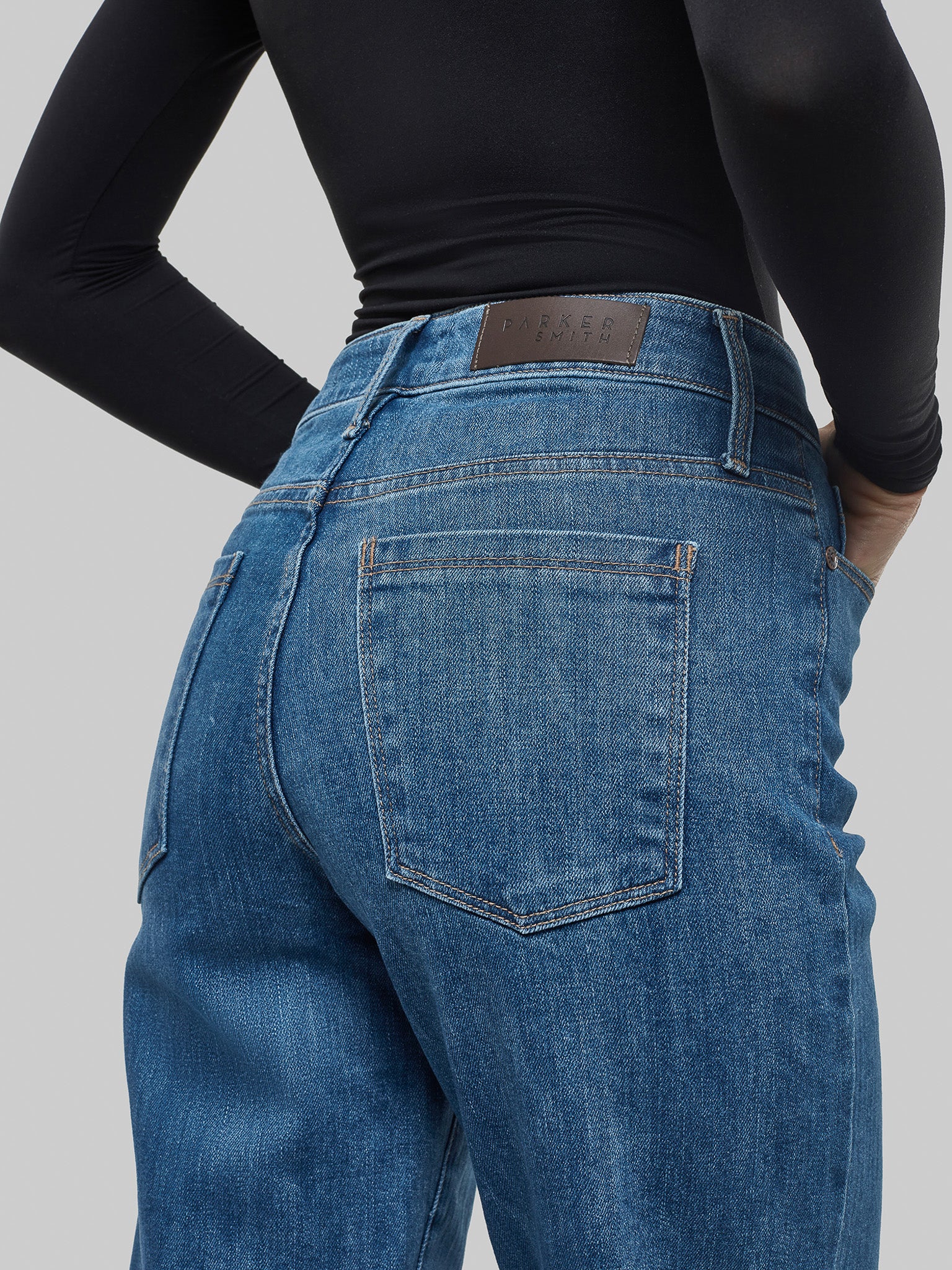 Parker Smith Bombshell Relaxed Straight in Pacific - Back Pocket Detail