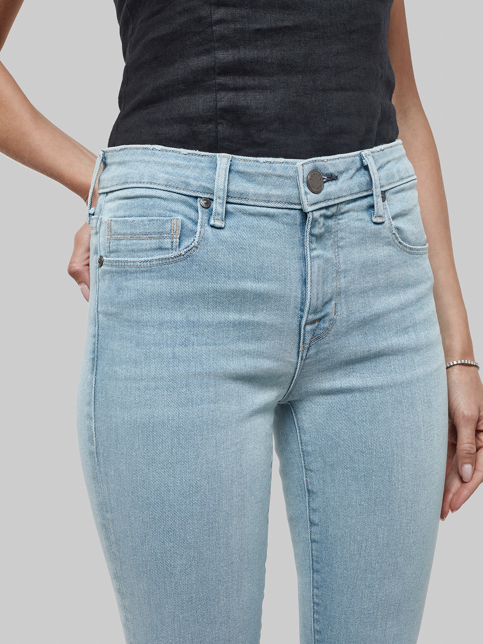 Parker Smith Bowery Crop Skinny in Malibu - Front Detail