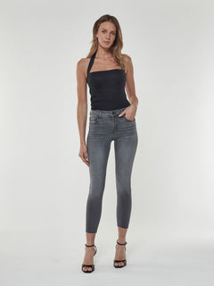 Bowery Crop Skinny w/Raw Hem in Carbon