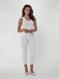 Byron Crop Straight w/Raw Hem Eternal White