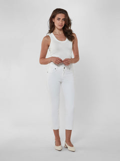 Byron Crop Straight w/Raw Hem Eternal White