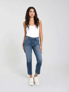 Parker Smith Bombshell Crop Straight in Dark Sea - Front View