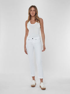 Camden Cuffed Crop in Eternal White