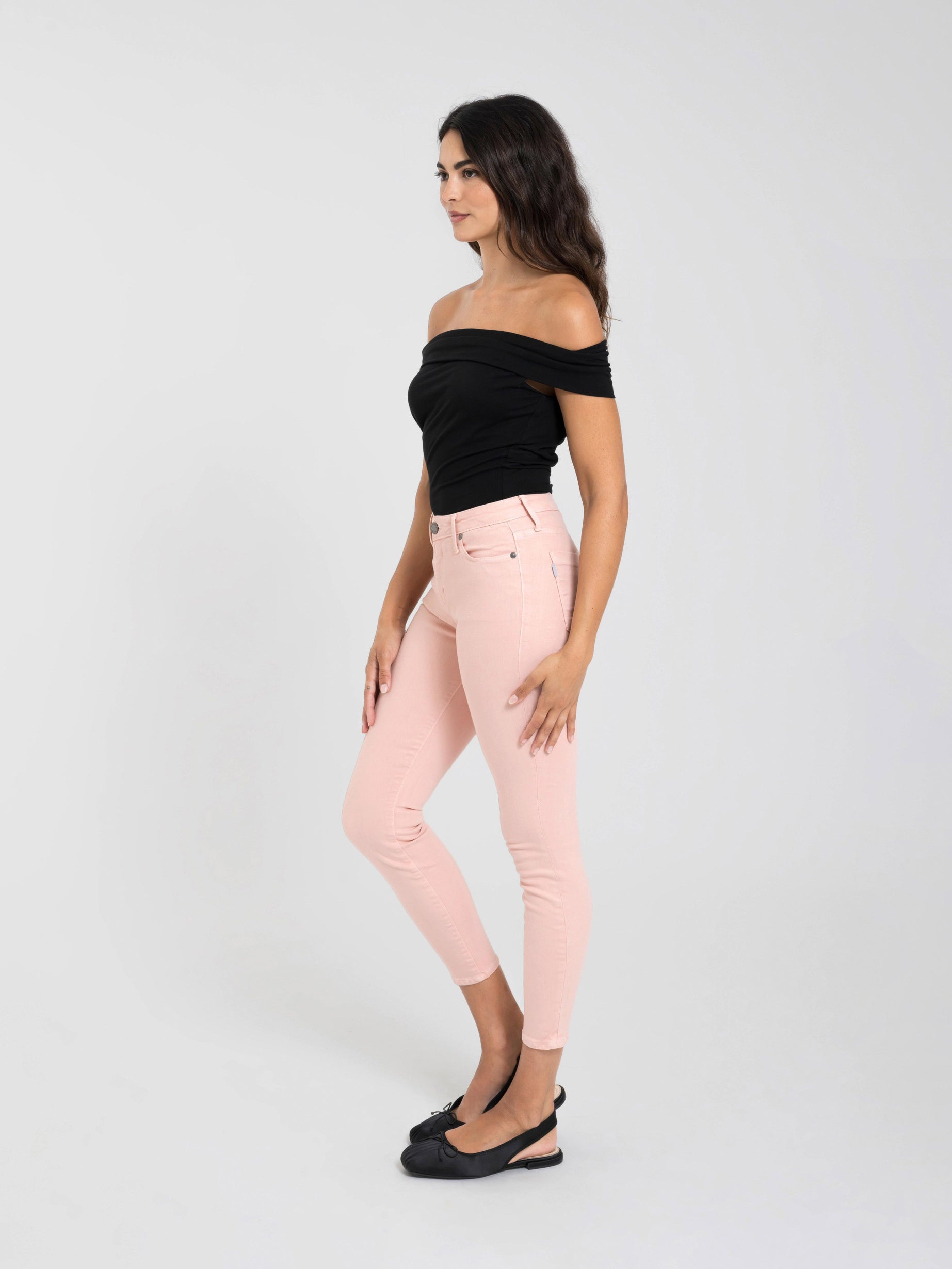 Parker Smith Bowery Crop Skinny in Peony - Side Profile