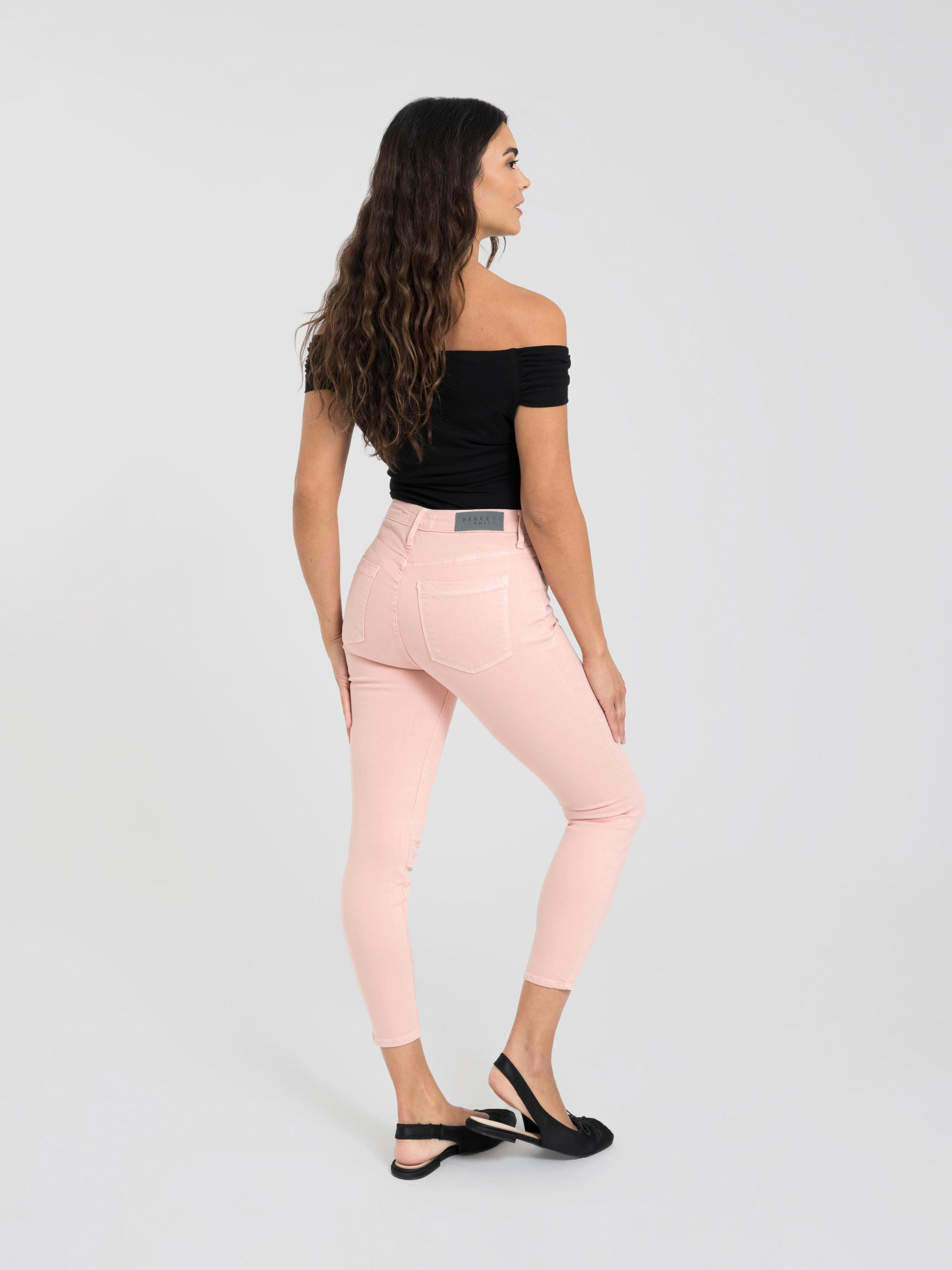 Parker Smith Bowery Crop Skinny in Peony - Side View