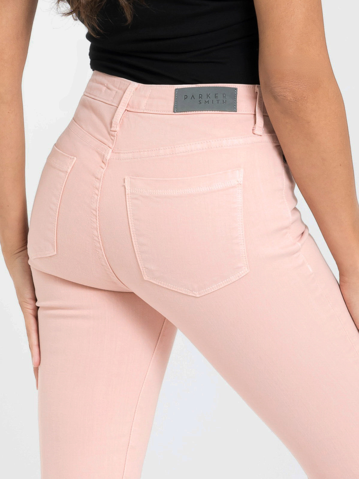 Parker Smith Bowery Crop Skinny in Peony - Back Pocket Detail