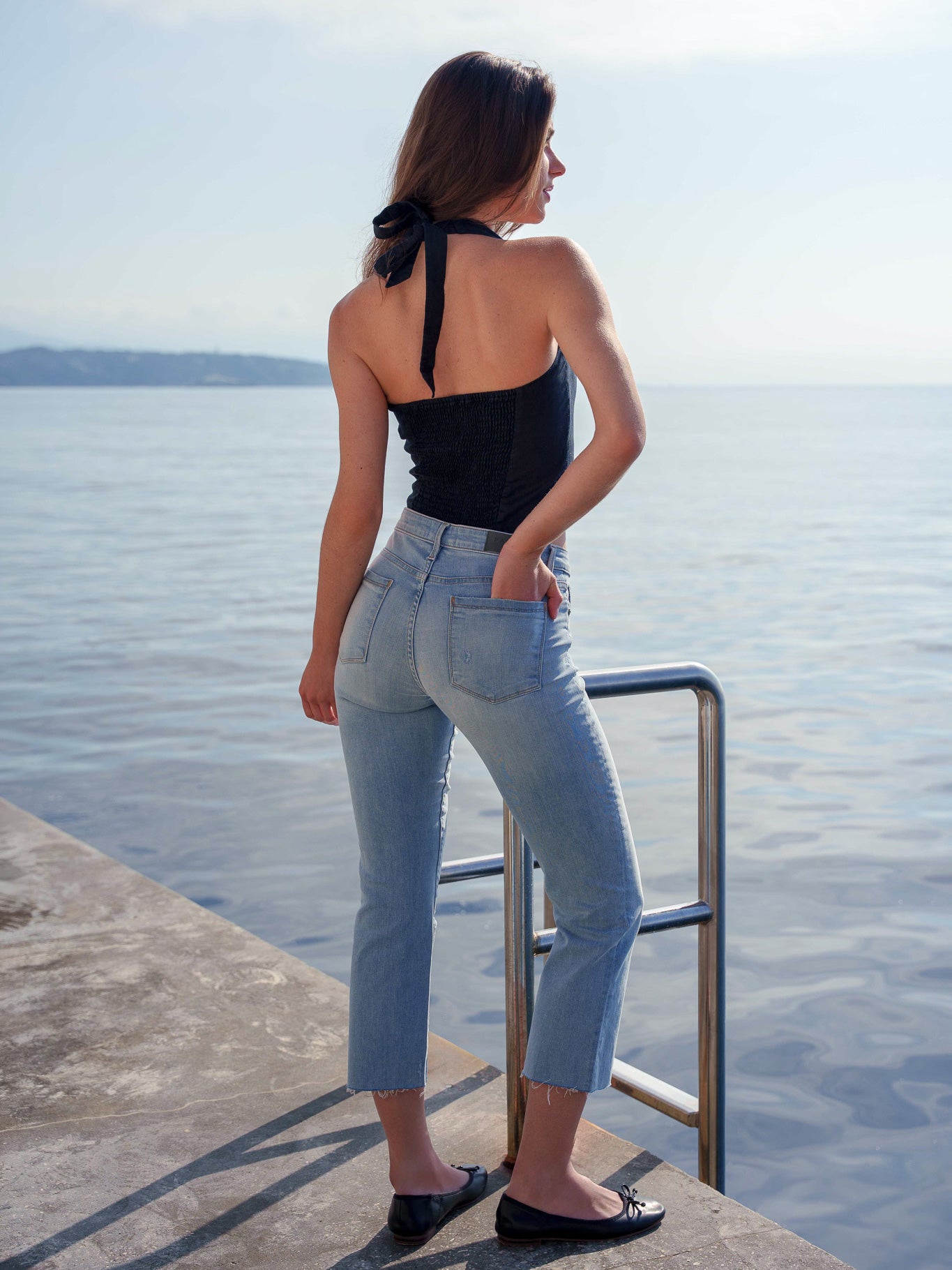Byron Crop Straight w/Raw Hem in Coronado
