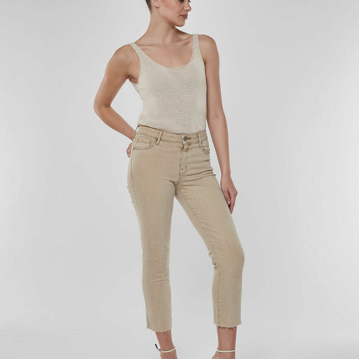 Byron Crop Straight w/Raw Hem in Stone – Parker Smith