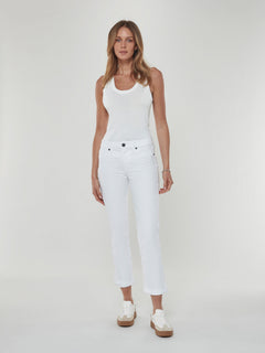 Camden Cuffed Crop in Eternal White